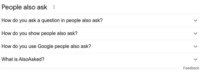 People Also Ask (PAA) SERP Features