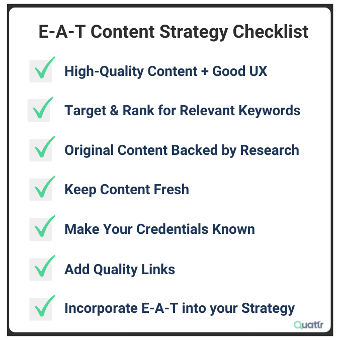 E-A-T SEO Checklist for Your Content Strategy