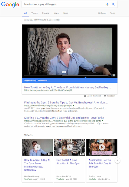 Video Carousel Google SERP