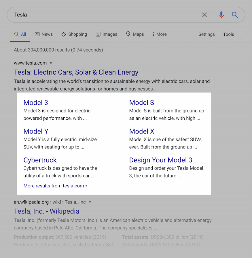 Site Links on Google SERPs