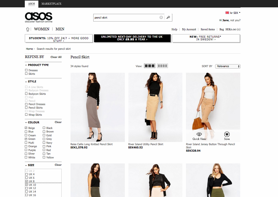 How eCommerce sites use faceted navigation