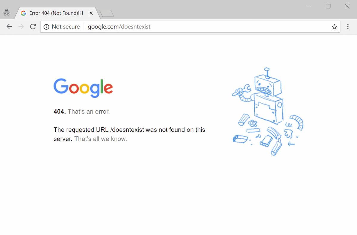 404 error page message