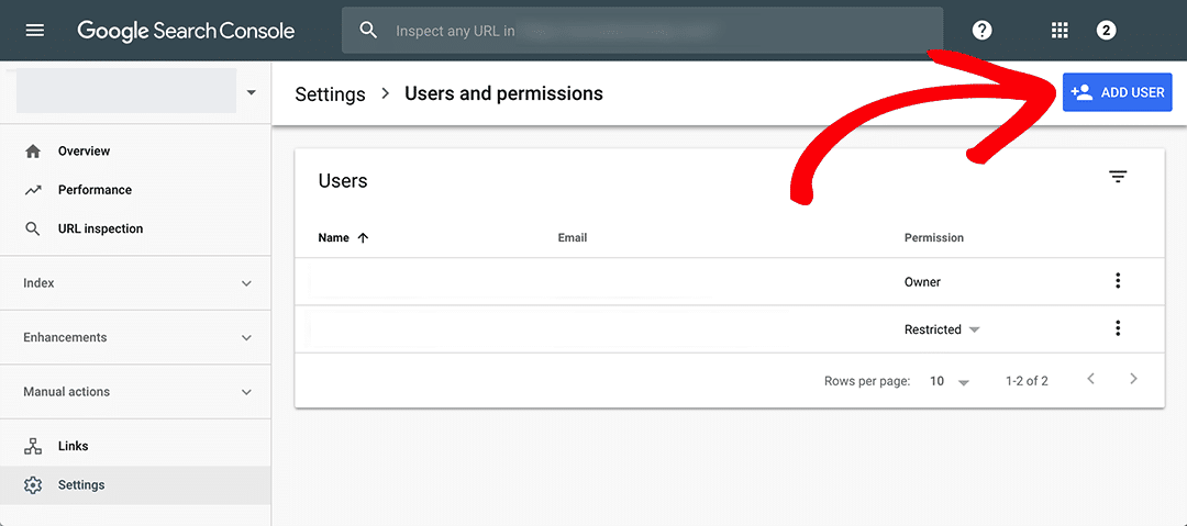 Adding new users in GSC