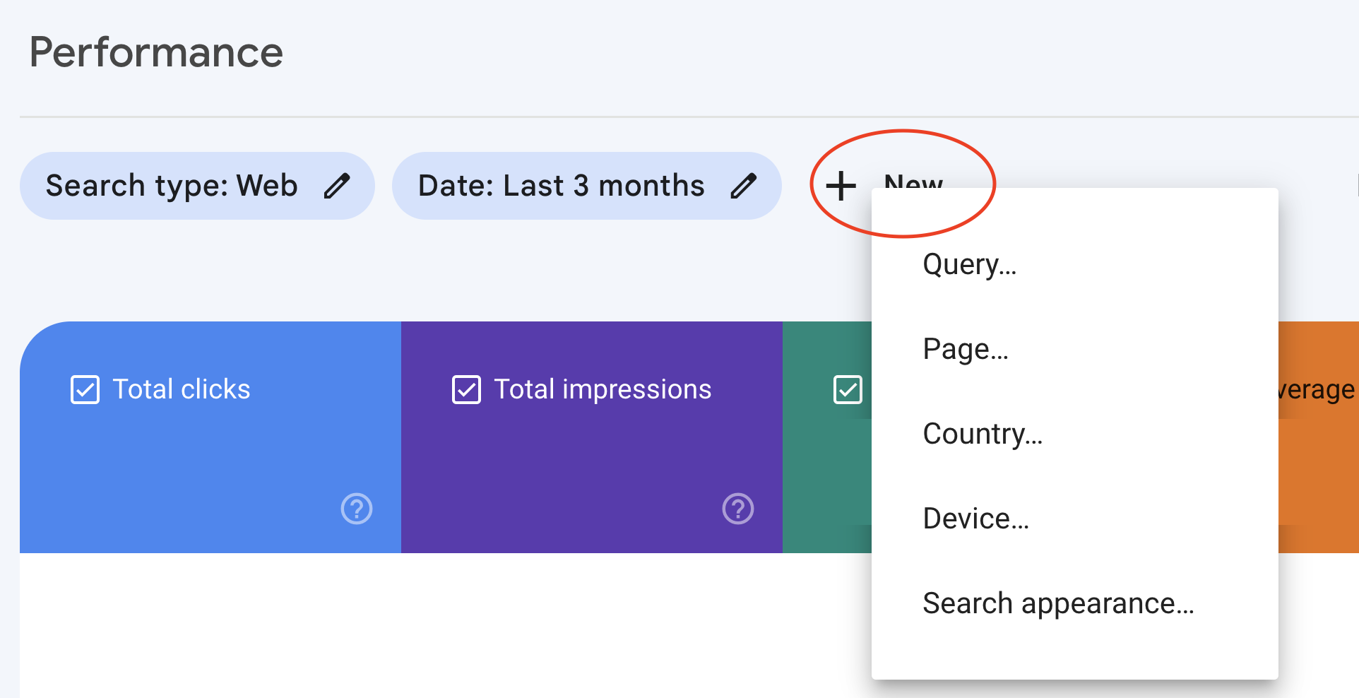 GSC search data  filters