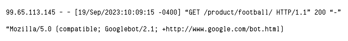 Example of a Log File Entry