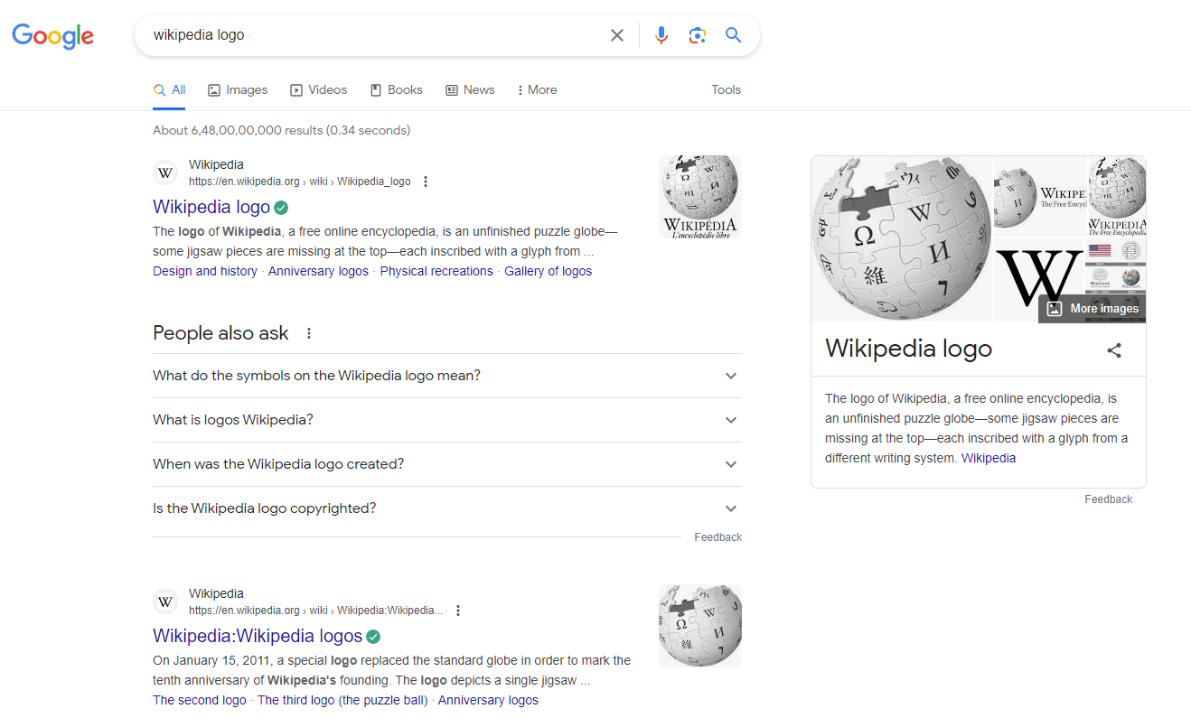 Google SERP Results with Images