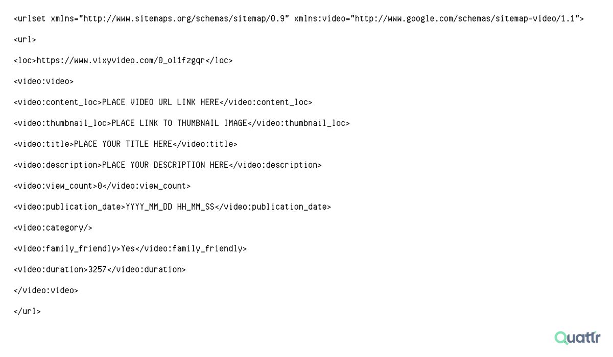 Example of a Video Sitemap