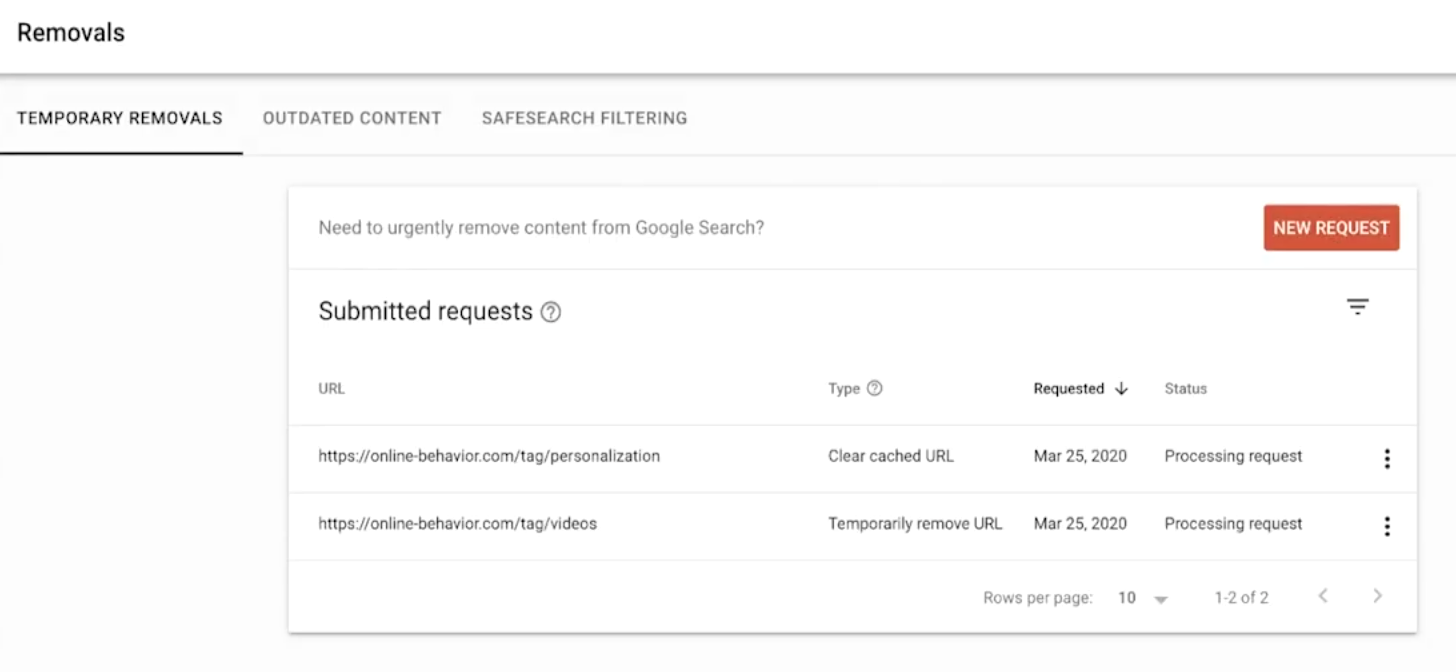 Temporary Removal of URLs Using Google Search Console&nbsp;(GSC)