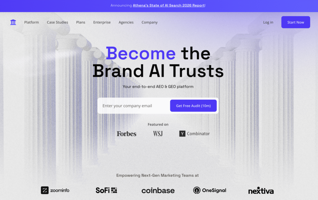 Athena HQ Website Screenshot