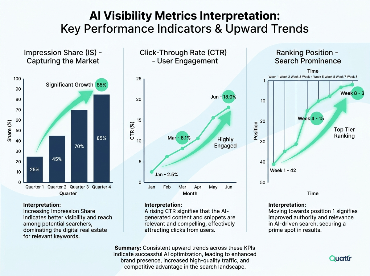 AI search visibility metrics to track brand performance