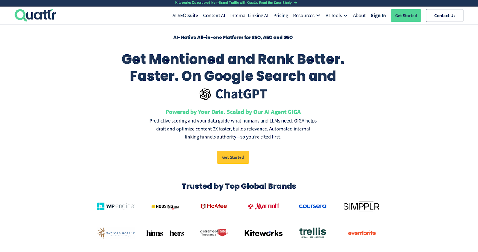 Quattr website screenshot