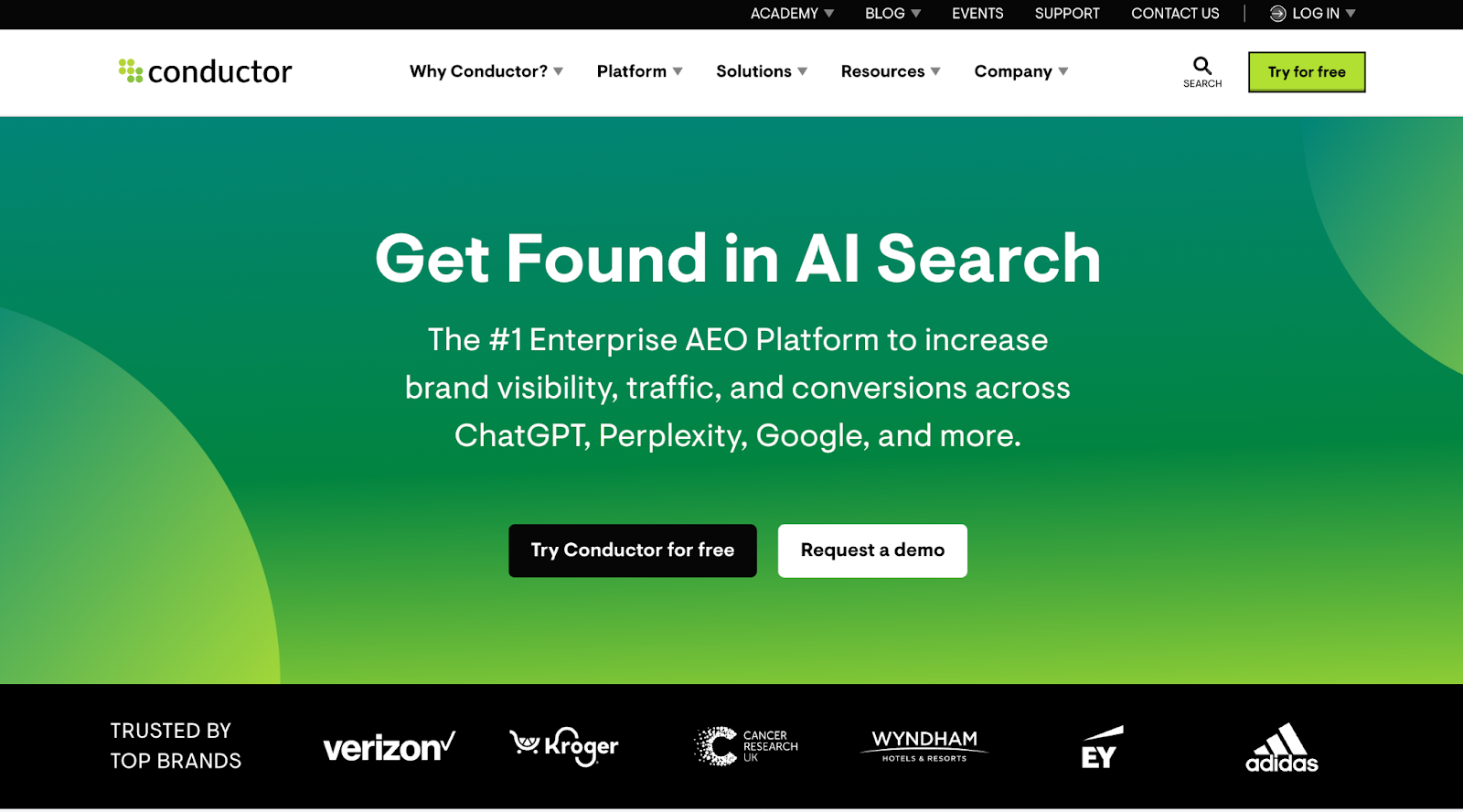 Conductor website screenshot