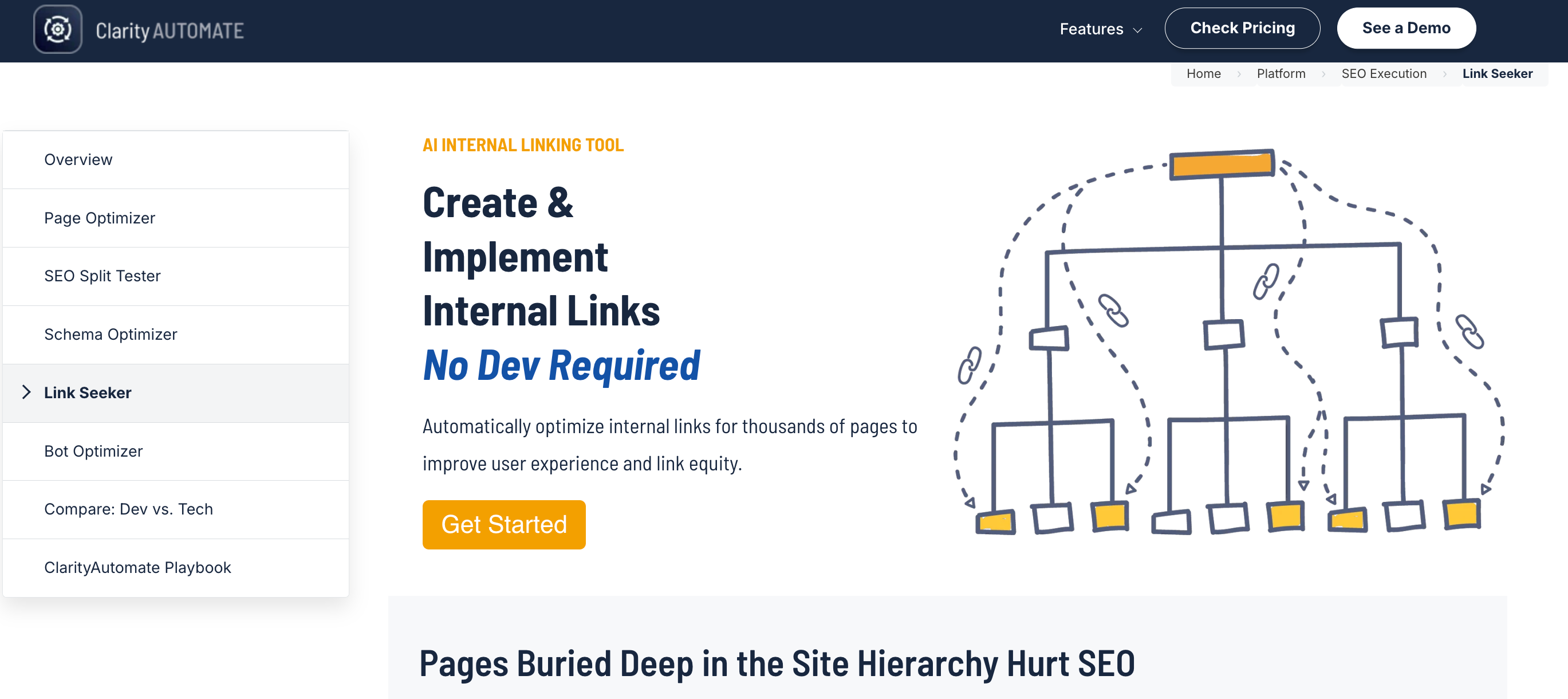 seoClarity Internal Linking Tool